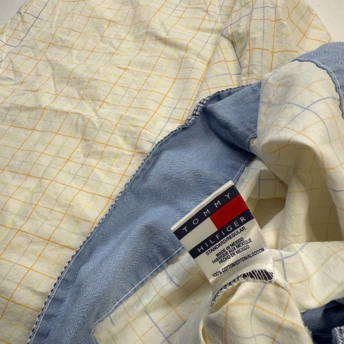 Tommy Hilfiger Sheet Set TwinXL Elizabeth Anne Yellow Plaid Blue Trim 100% Cott - Picture 11 of 12