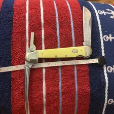 Rough Ryder Yellow Marlin Spike Folding Knife (RR897) 4 1/4”