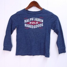 Polo Ralph Lauren Kids Blue Long Sleeve T-Shirt Casual Tee Shirt Top Sz 5 / 7256