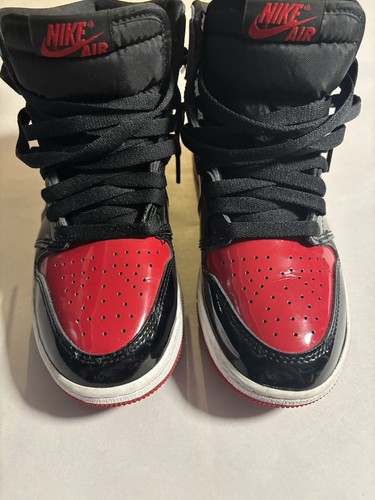 Jordan 1 Retro OG High Patent Bred Nike Air Jordan Shoes Size 5.5 555088-063 - Picture 2 of 9