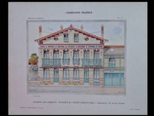 LE VESINET, BUILDING - 1909 - LARGE COLOR BOARD - ALFRED GERMAIN