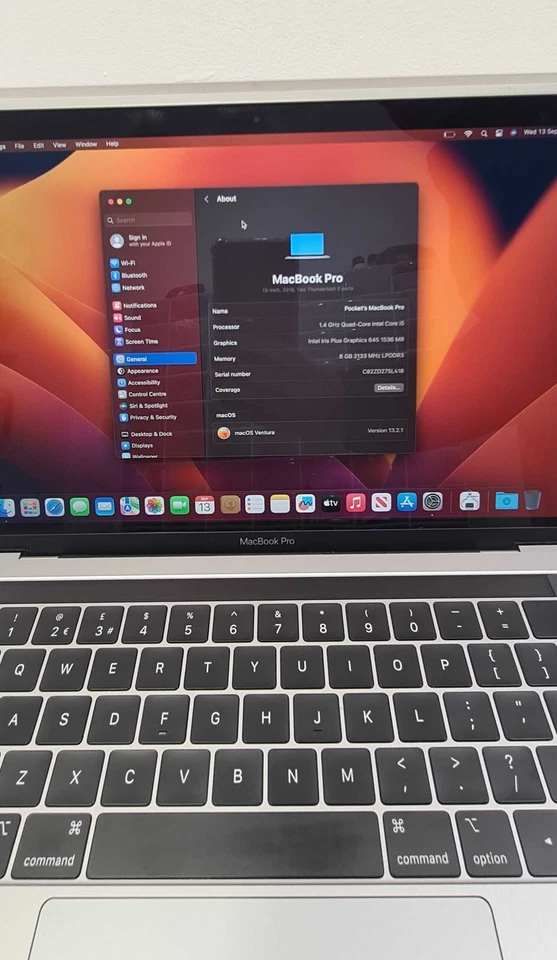 MacBook Pro 13" Touch Bar 2019 - Intel Core i5 - 8GB RAM - 256GB SSD - Great, photo 1 of 5