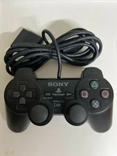 Genuine Sony PlayStation 2 CONTROLLER Black Analog Dual Shock PS1 PS2 SCPH-1200