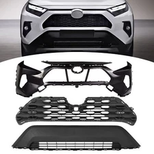 Front Bumper Cover Fascia & Grille Assembly Kit For 2019-2024 Toyota RAV4