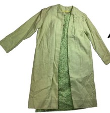 Handmade Green 60s 70s Mod Dress and Overcoat Set Vintage