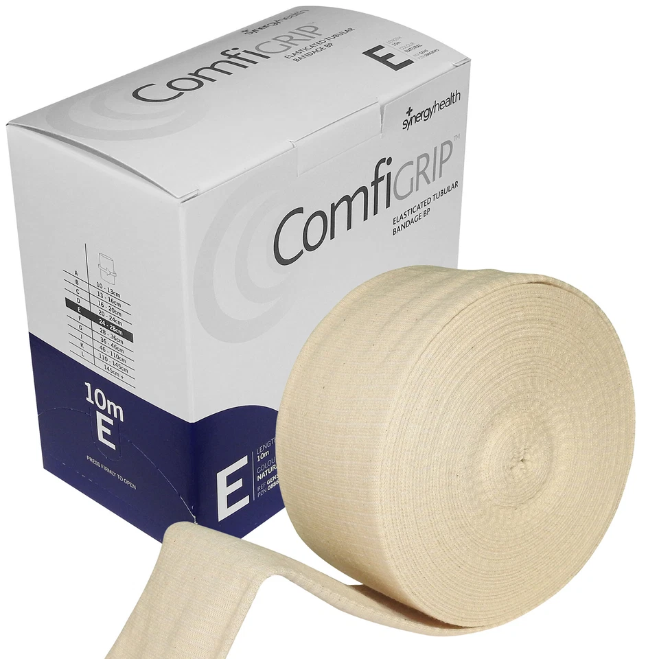 SYNERGY HEALTH Comfigrip Size 'E' Elastic Tubular Compression Bandage, Large Ankle Medium Knee