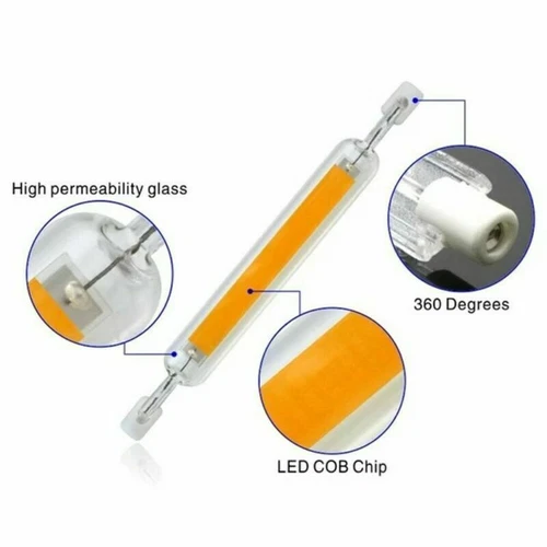 LED R7S 118mm 78mm 12W/6W Regulable COB Reemplazar Halógeno 220V Tubo de Vidrio Bombilla - Imagen 4 de 25