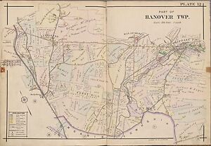 GREYSTONE PARK MORRIS PLAINS COUNTY ATLAS MAP 1910 HANOVER TOWNSHIP NEW JERSEY