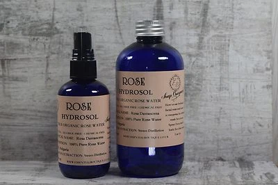 Organic Rosewater Hydrosol -100% True Organic Toner Aromatic Rose Water UK