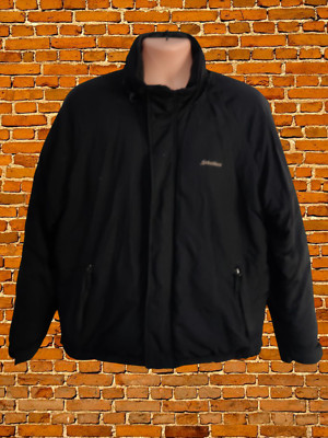 SCHOTT NYC SCHWARZ WINDCHEATER JACKE MANTEL LARGE HERREN REISSVERSCHLUSS FLEECE WATTIERT