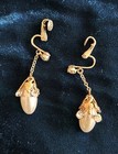 Exquisite Vintage French Dangle Faux Pearl and Rhinestone Drop Earrings — photo 5