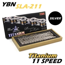 YBN SLA 211 Titanium 11 Speed Bike Chain (Silver) for SHIMANO SRAM CAMPAGNOLO