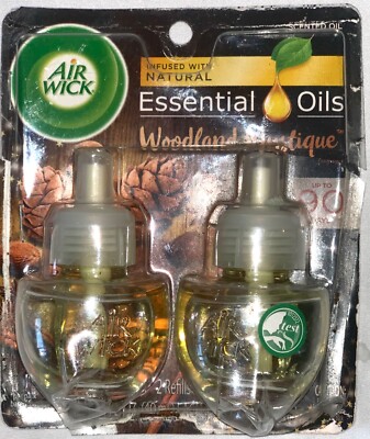 Air Wick Essential Oils Refills, Woodland Mystique, Pack of 2 (.67 Fl Oz/Bottle)