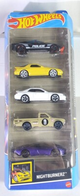 #ad Hot Wheels Nightburnerz 5 pack Honda Prelude Mazda RX 7 amp; Datsun 510 2022 $15.99