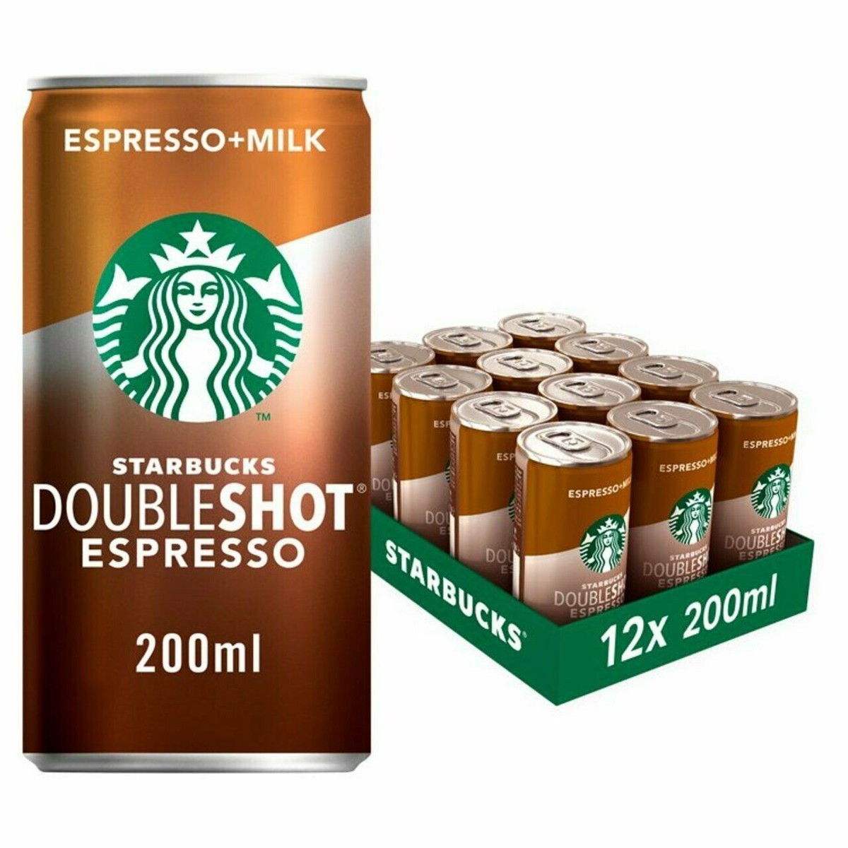 Starbucks Double Shot Espresso Tasty Iced Coffee + Milk Drink 12x