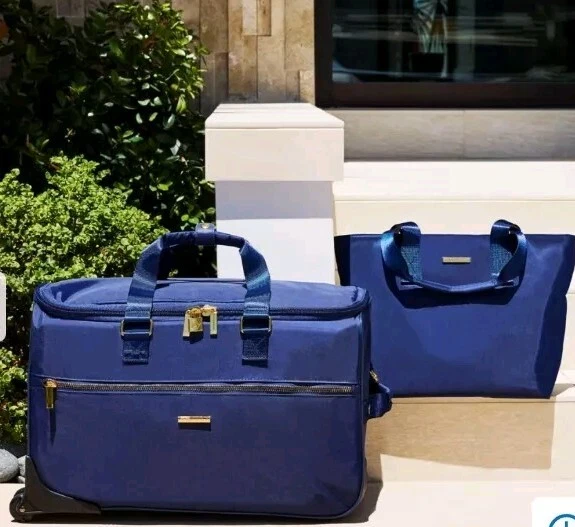 Equipaje de fin de semana Joy Eco Luxe World Traveler 5 piezas, bolso, cubos de embalaje - azul Foto 3 de 4