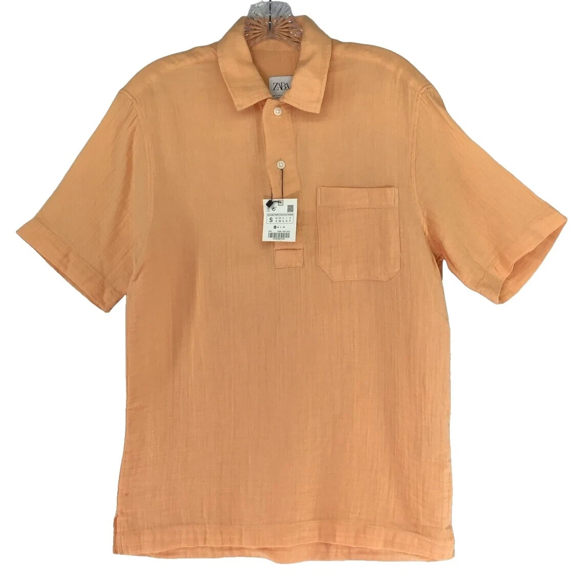 Camisas informales de lino para hombre con botones