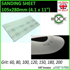 SANDING SHEET White Mesh Abrasive Strips Hand Sander METAL PLASTER 60-220 GRIT