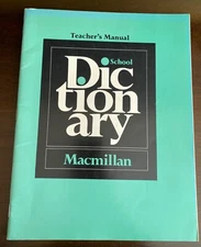 Vintage 1974 School Dictionary Teacher's Manual Macmillan book PB