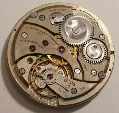 Hamilton cal 699 MADE BY CORTEBERT WITH ultra Thin Pocket watch movement 1x