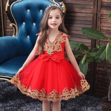 Flower Girls Princess Baby Kids Tutu Dress Sequin Christmas Bridesmaid Prom Gown