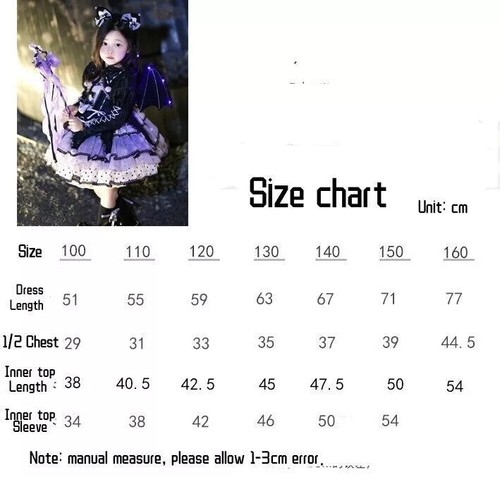 Cute Kuromi Girl Princess Dress Costume Halloween Cosplay Lace Kids Kawaii Dress - Picture 7 of 7