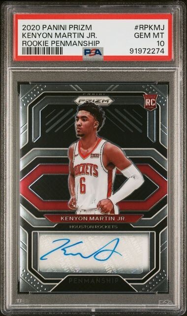 KENYON MARTIN JR 2020-21 Prizm #RP-KMJ Rookie PENMANSHIP AUTO RC PSA 10