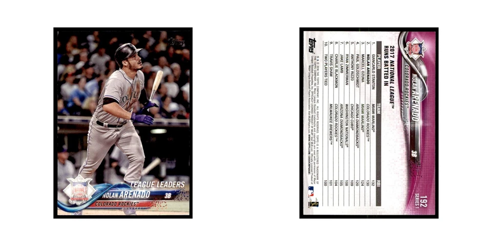 Nolan Arenado 2018 Topps #192 Colorado Rockies Baseball Card NM - Image 3 of 3