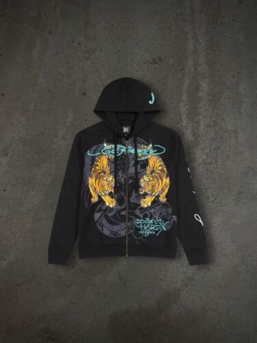 ED HARDY HOODIE "CRAWLING TIGER" SCHWARZ MIT REISSVERSCHLUSS - Bild 4 von 8