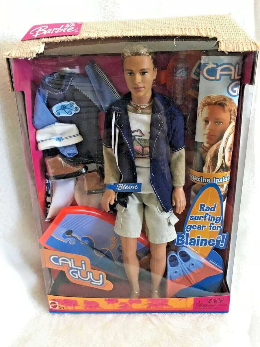 New 2004 Mattel Barbie Cali Guy Blaine Doll & Surf Clothes