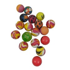 Vtg Superball Rubber Bouncy Bouncing Ball Lot Of 18 Rainbow Swirl Patchwork