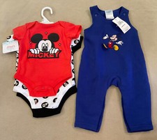 Mickey Mouse Baby 3-6 Months New Overall Bodysuit Lot Disney