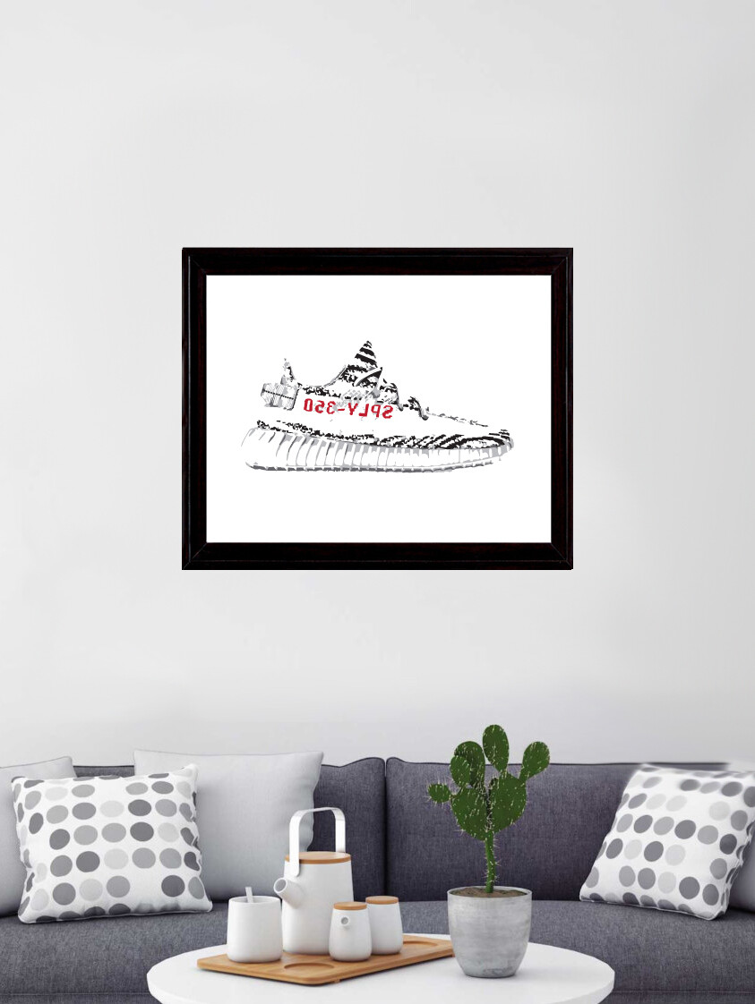 adidas gazelle silver green womens Adidas Yeezy 350 Boost Zebra Sneakers – Boutique LUC.S main image 0