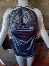 Abito Da Notte In Pizzo Di Raso, lingerie, Colore Blu Notte. Taglia. M. Nuovo