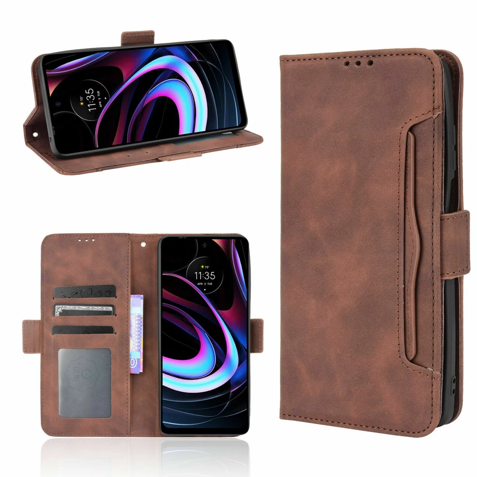 For Motorola Edge 5G UW 2022 2024 Case Leather Magnetic Card Holder Wallet Cover - Image 3 of 4