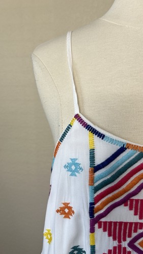 Savanna Jane besticktes Tunika Kleid Damen Large Boho Camila Stufen Colorblock - Bild 5 von 12
