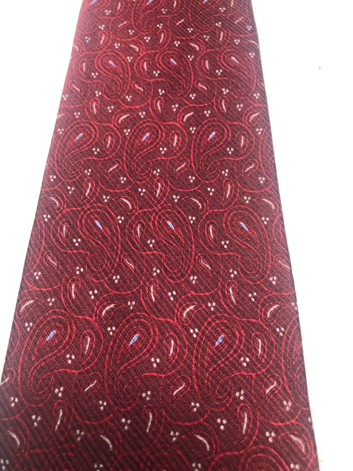 NAUTICA MENS TIE BURGUNDY WITH RED BLUE 4 X 61 - image 3
