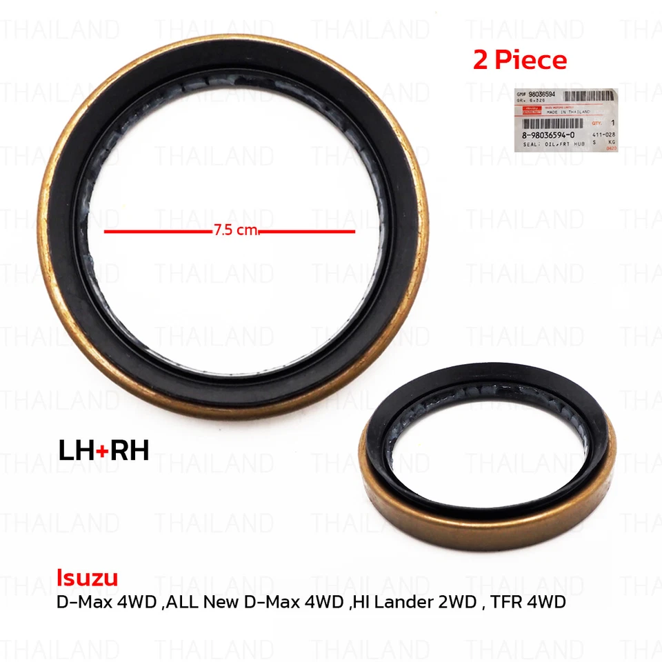 Fits Isuzu D-Max TFR 1992 - '11 2x Front HUB Oil Seal 8-98036594-0 8980365940 - Image 2 of 4