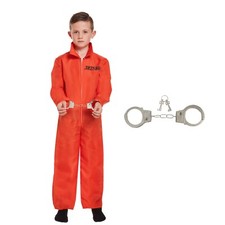 Kids Prisoner Suit Jumpsuit Costume Orange  Christmas Fancy Costume