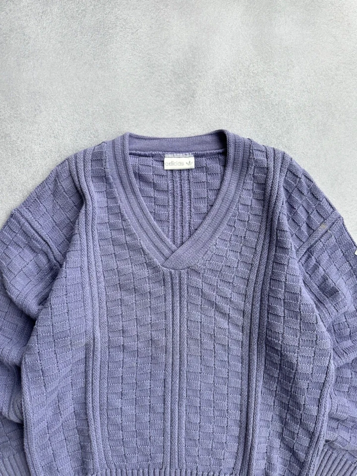 Vintage Adidas Woman Purple Knitted Sweater Sz M - Image 3 of 4