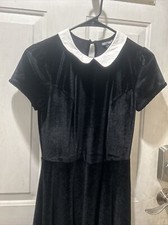 Hot Topic Women s Wednesday Addams Dress Size S Black Velvet Halloween Costume