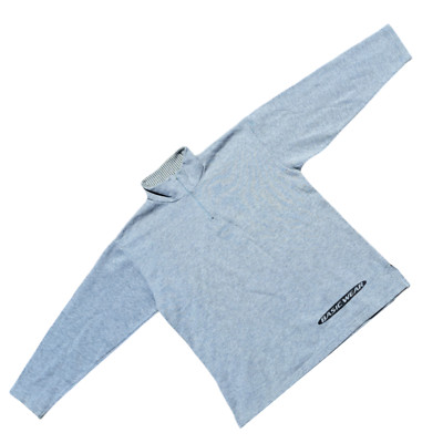 Men's Half Zip Gray Simple Basic Wear 3/4 Zip Size S
