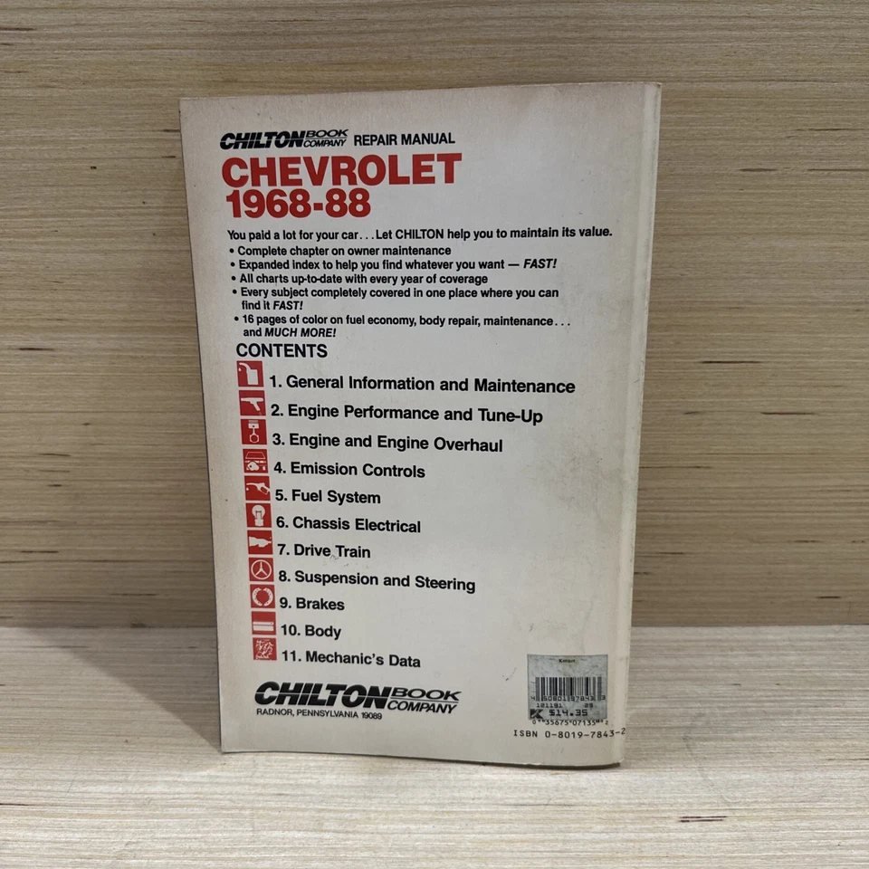 #7135 Chilton 1968-1988 Chevrolet Bel Air, Biscayne, Brookwood, Caprice, Impala Foto 2 de 4