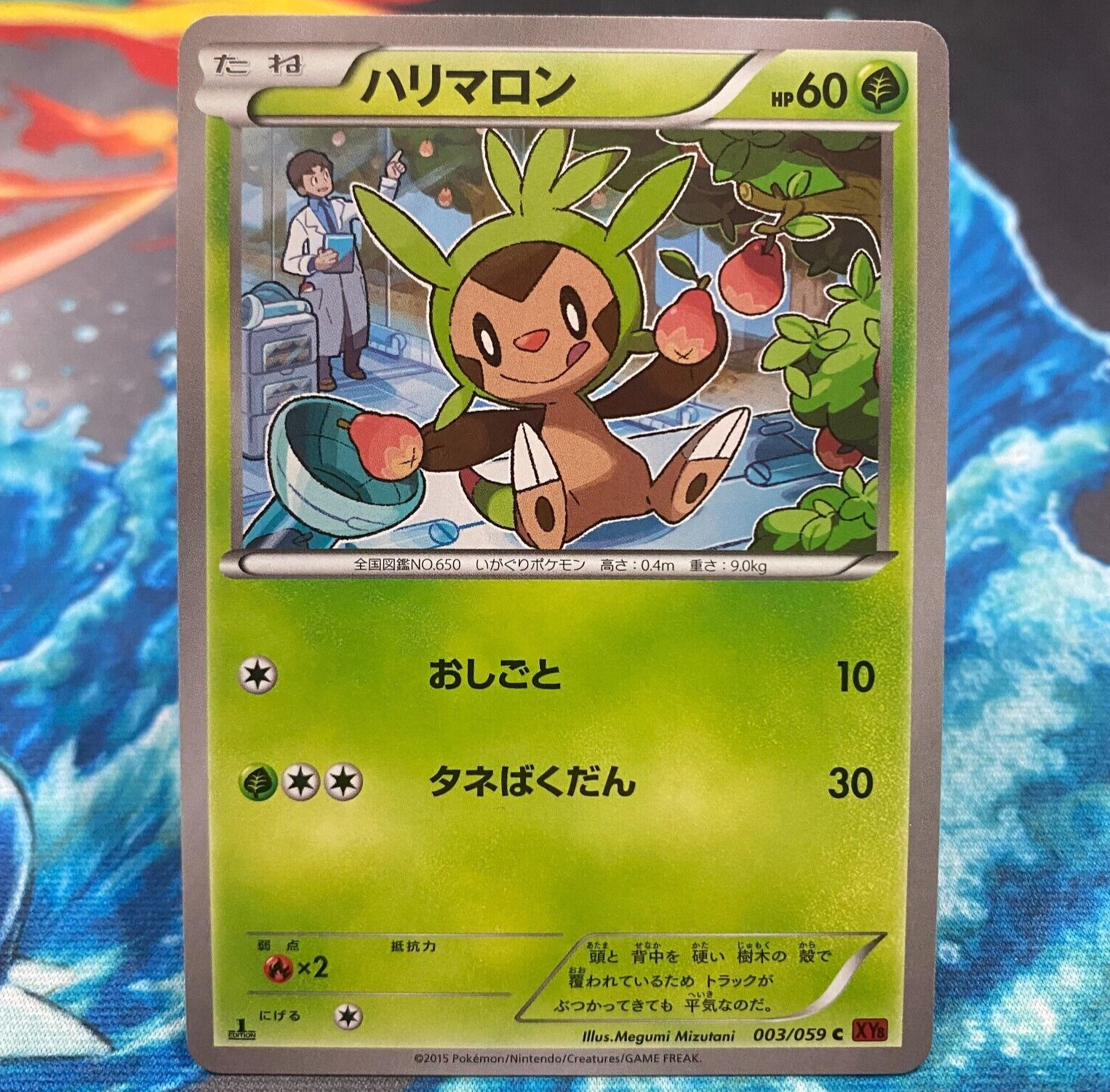 Chespin Common Japanese Pokemon Card 1st Edition XY8 Red Flash 003/059 NM