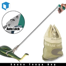 Heavy Duty Snake Reptile Tong Catcher & Bag Hook Grabber Handling Tool Stick US