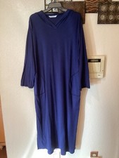 Ekouaer Hoodie Sleepwear L/S Navy Nightgown 48  Cx 51  L Plus Size Medium