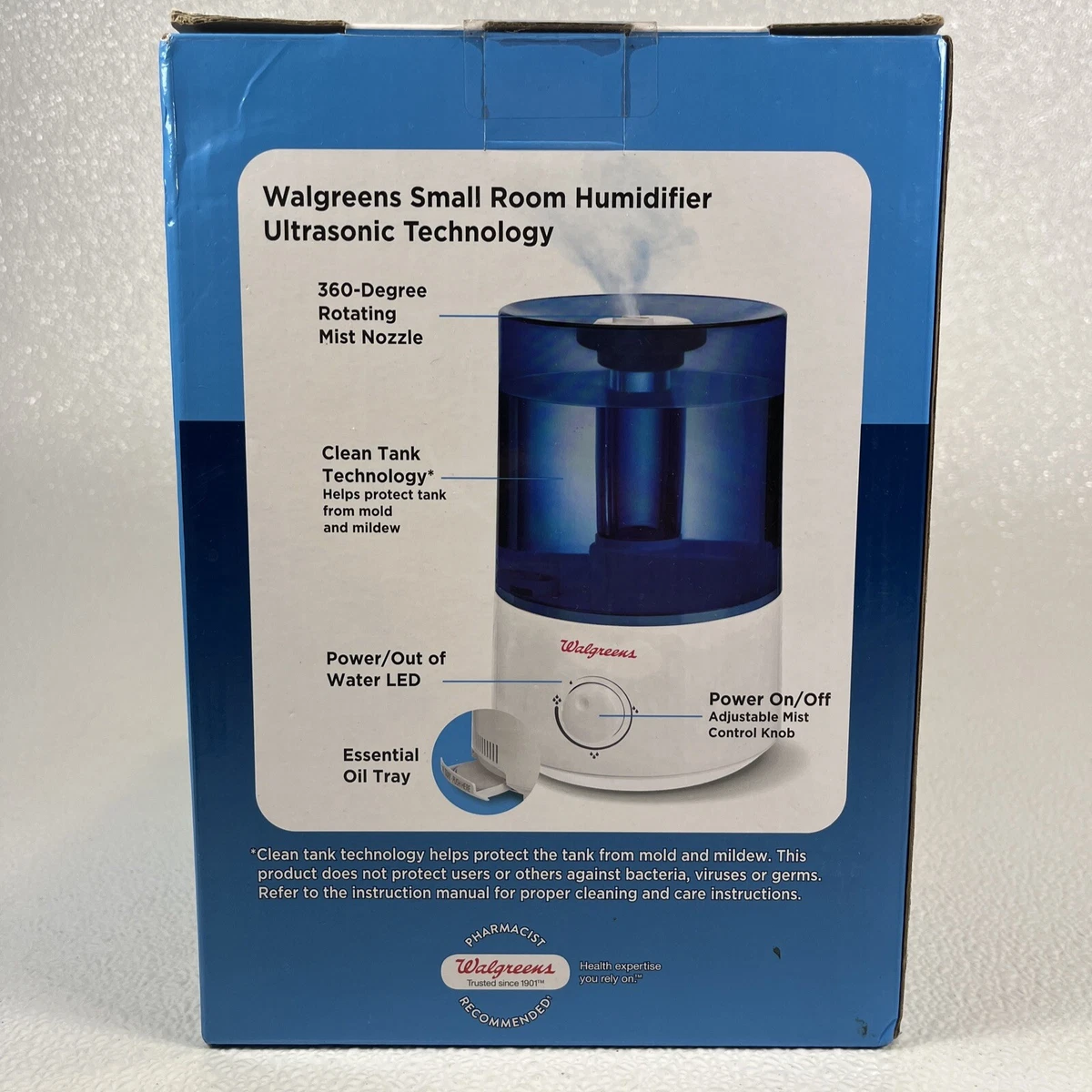Walgreens Humidifier Ultrasonic Technology Visible Cool Mist