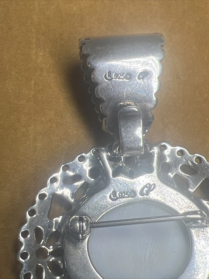 ¡BROCHE/POTENCIADOR COLGANTE ESTERLINA CON INCRUSTACIONES DE MOSAICO PIEDRAS PRECIOSAS CAROLYN POLLACK! Foto 3 de 4