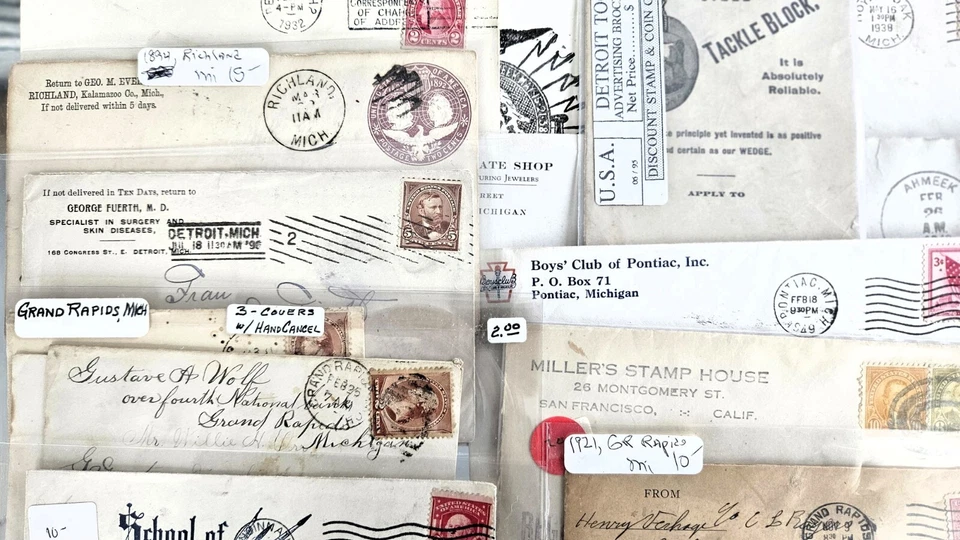 MICHIGAN TOWN COVERS --COLLECTION OF SIXTEEN COVERS AND ONE AD BROCHURE - Image 3 of 4