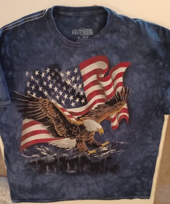 3D Tees By The Mountain XL Tee Shirt - American Flag Eagle Tee  